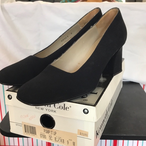 Classic Black Square Toe Kenneth Cole Pumps, sz 9 - Picture 4 of 8